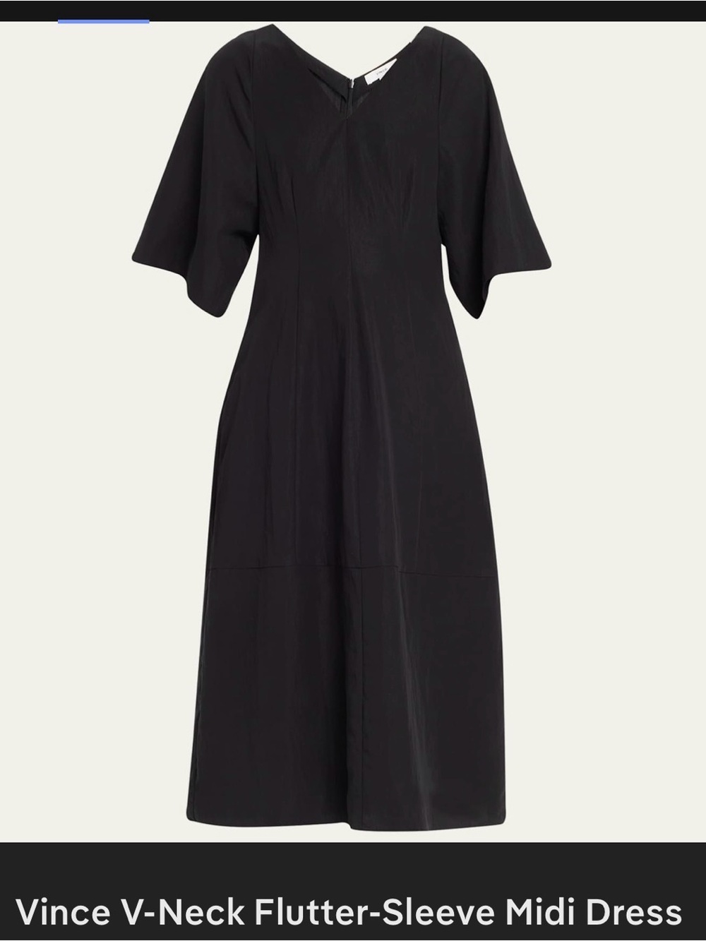 Vince Black V‑Neck Midi Dress